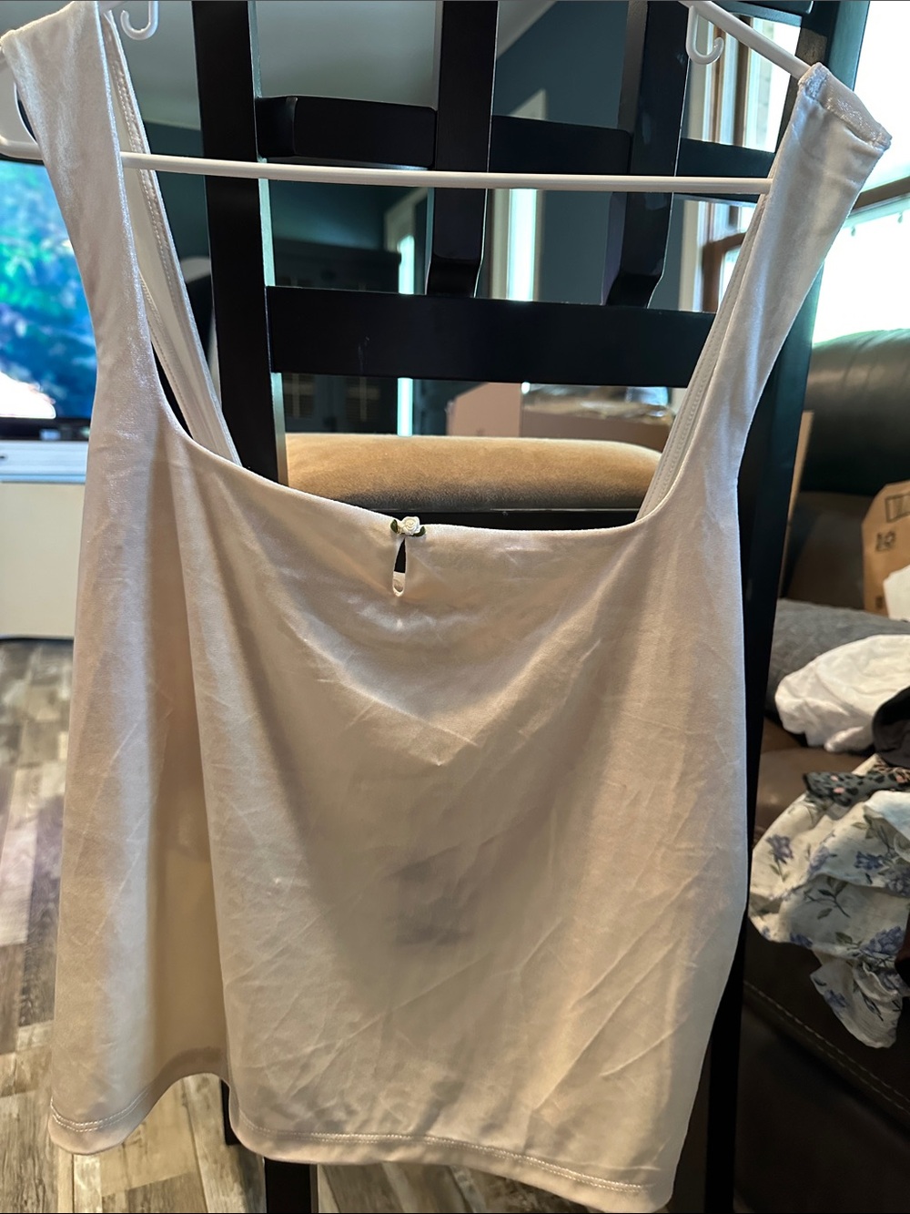 wild fable Light Cream Satin Tank Top